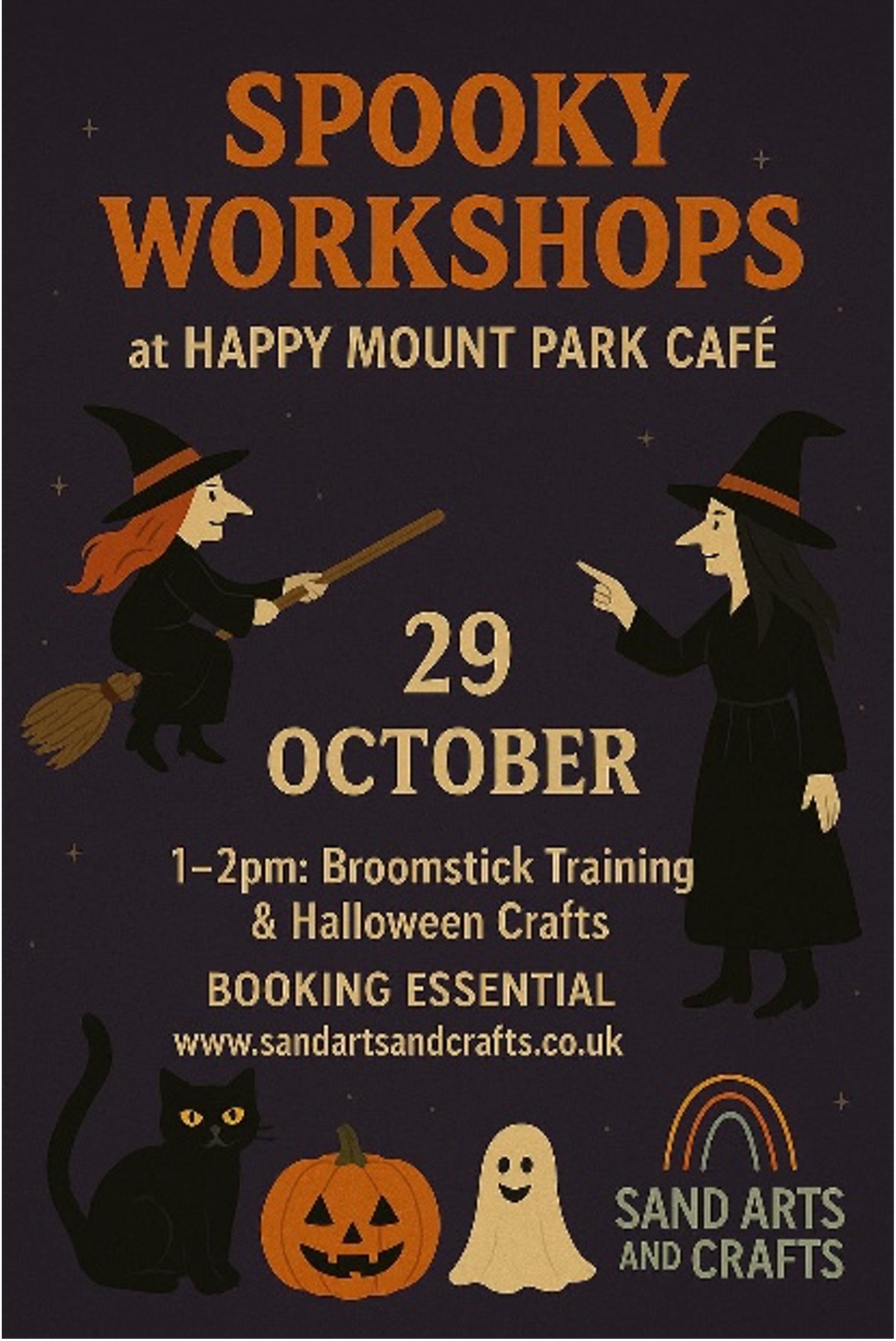Broomstick Training & Halloween Crafts – 29th October – 1–2pm